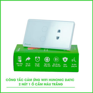 Công Tắc Cảm Ứng Wifi 2in1 Hunonic Datic Màu Trắng