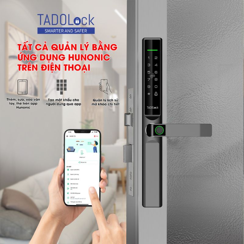 KHÓA THÔNG MINH TADOLock Cửa gỗ (Đen cao cấp) 24 tinh nang smartlock1